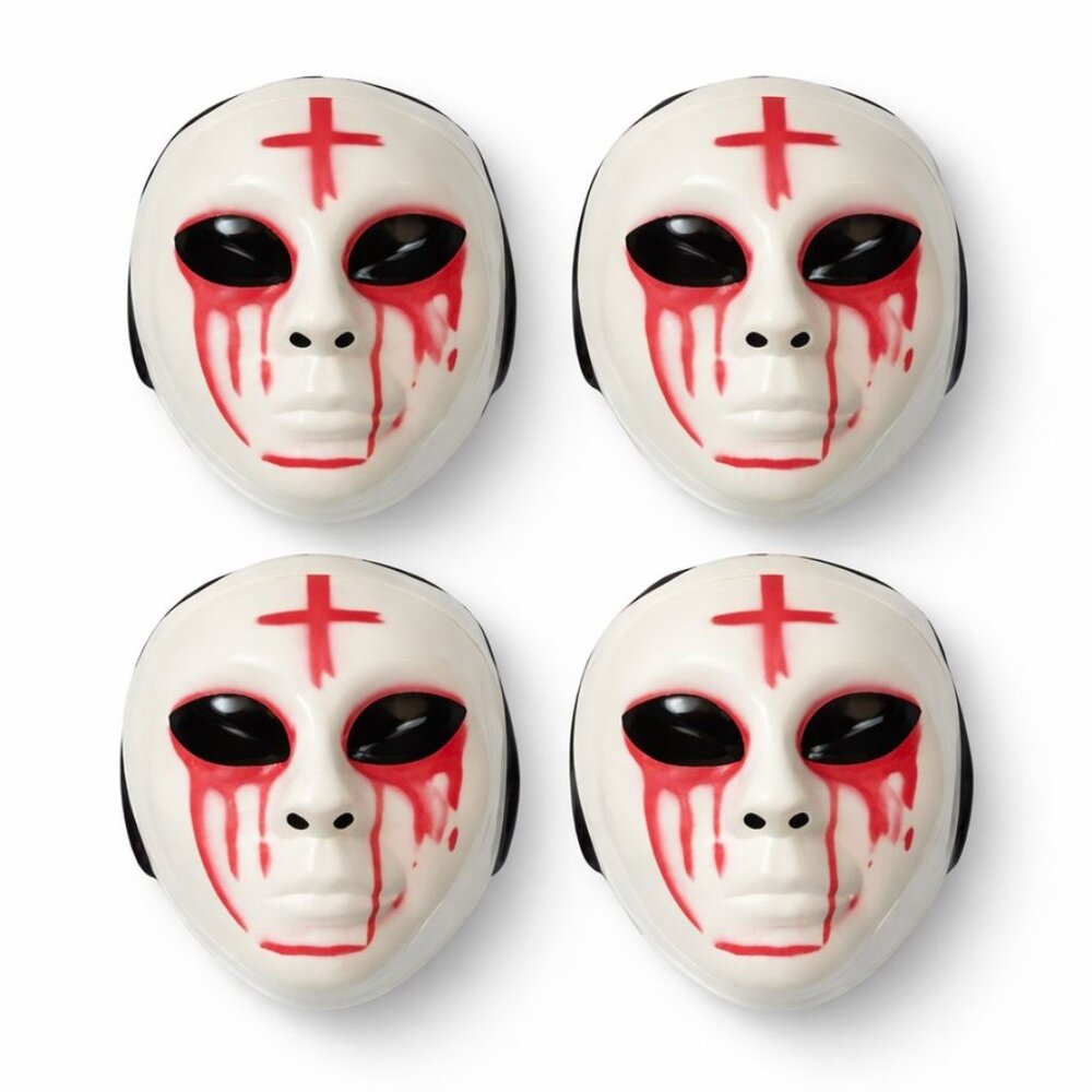 3/$20 Bundle🌈NEW Horror Nun Mask Bundle of 4 Adult Plastic Masks Red Cross Face
